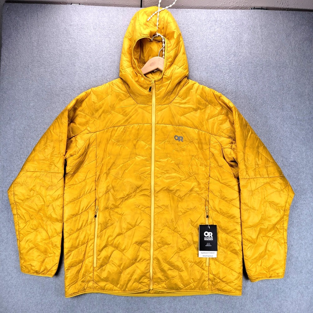 New Outdoor Research SuperStrand LT Hoodie Mens XXL Larch Yellow Hike Light $219
